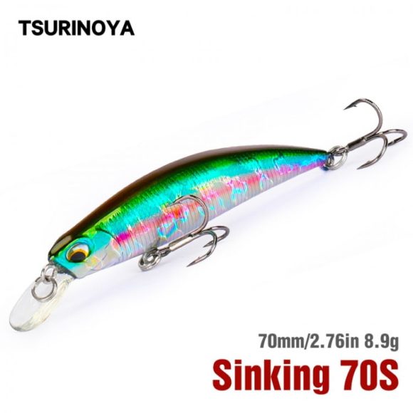 TSURINOYA Sinking Minnow DW75 70S 70mm 8.9g