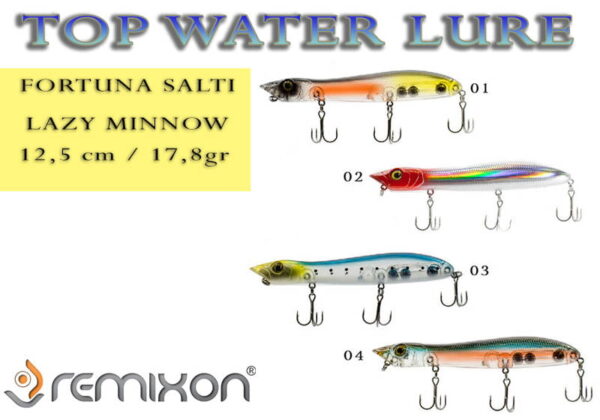 Fortuna Salti LAZY MINNOW Top Water Lure 12,5cm / 17,8gr