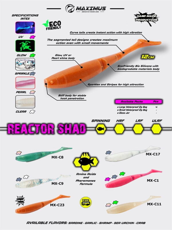 MAXIMUS REACTOR SHAD zip packing