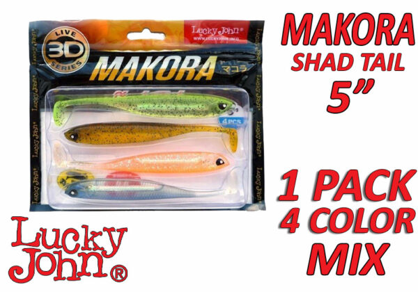 Lucky John 3D MAKORA SHAD TAIL 5″ / 12.7cm