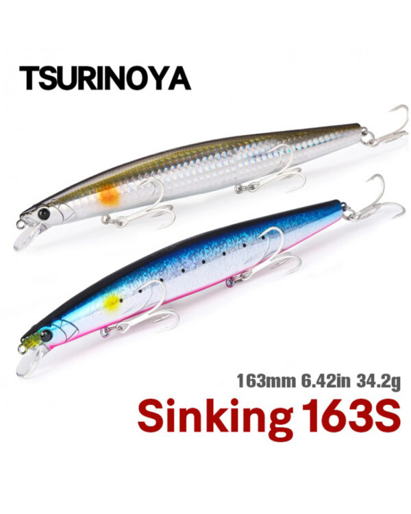 TSURINΟYA 163S Sinking Saltwater Minnow STINGER 34.2gr