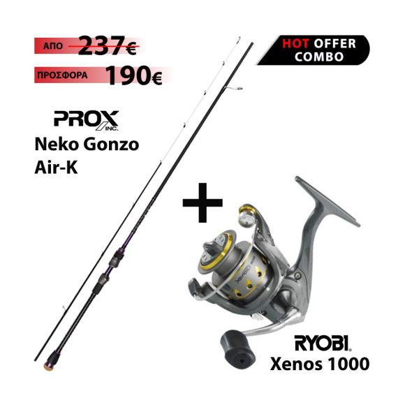 Combo LRF PROX Neko Gonzo Air-K + Ryobi Xenos 1000