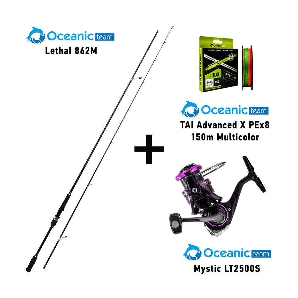 Combo Eging Oceanic Team Lethal Egi 862M + Mystic LT2500S + Tai Advanced X PEx8 150m