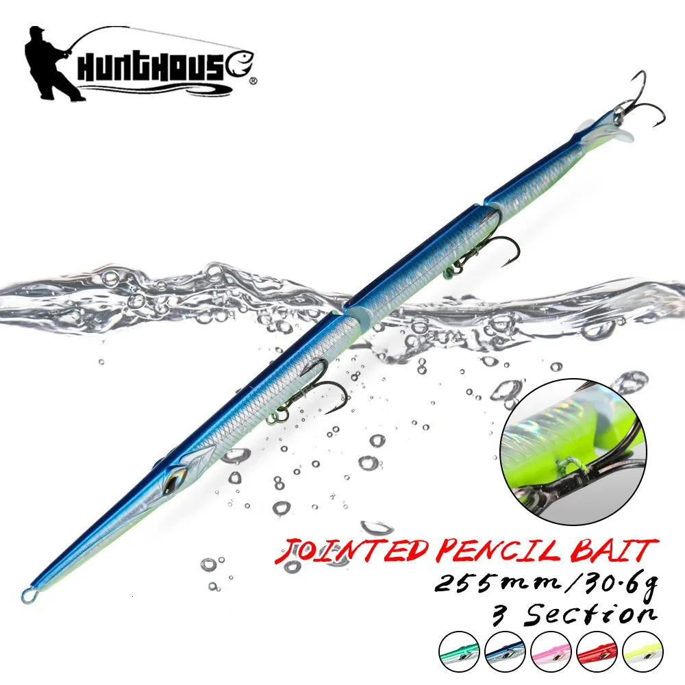 Hunthouse Jointed Pencil Bait 3 Section Fishing Lure 255mm/30.6g Needle Sinking Swimbait