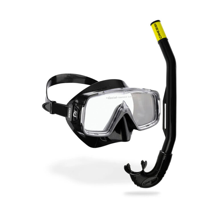 Cressi Sirena + Island 2.0 Combo Black/Black – Σετ Μάσκα και Αναπνευστήρας