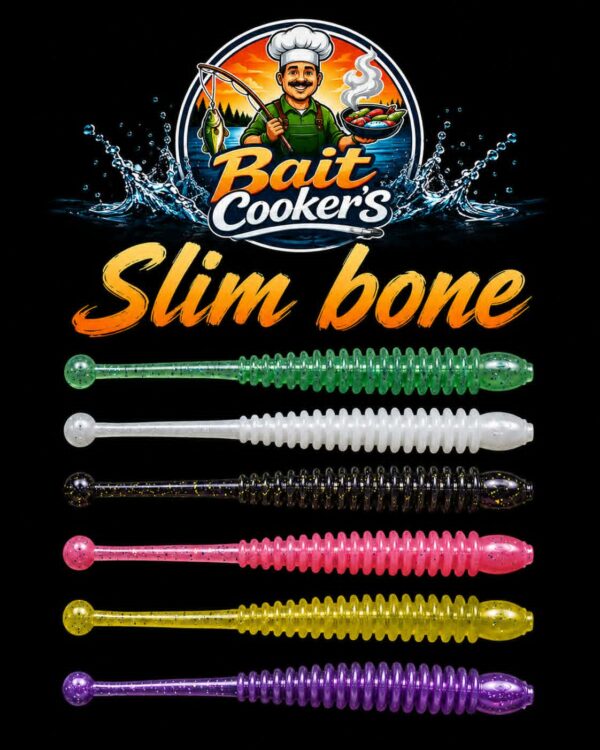 BAIT COOKERS Slim Bone – Finesse Ribbed Ball-Tail Worm