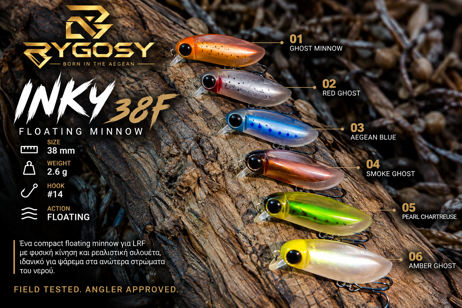 RYGOSY INKY 38F – Floating Minnow 38mm / 2.6g